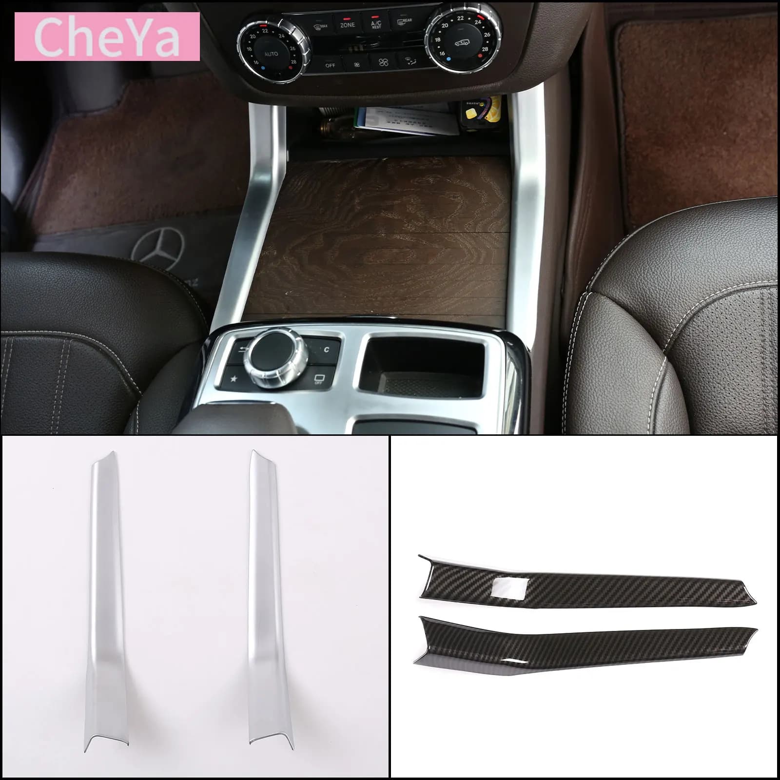 ABS Chrome Car Center Console Water Cup Holder Cover Trim for Mercedes Benz GLE W166 ML GL GLS X166 2013-2019 Interior Accessory