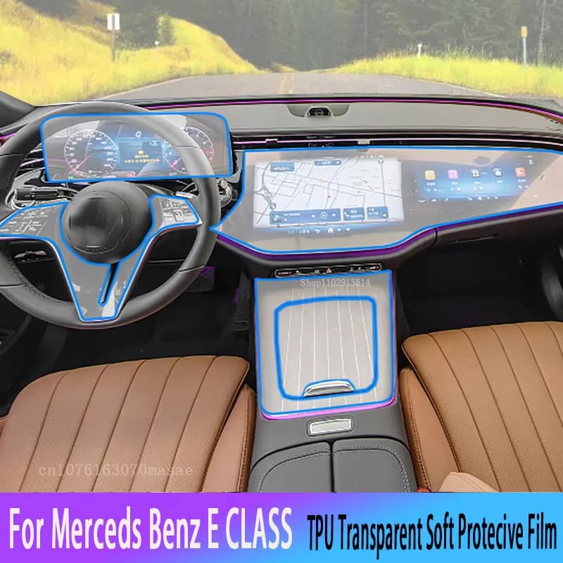 For Merceds Benz E CLASS 2024 Car GPS Navigation Film LCD Screen TPU Protective Protector Decoration Interior Stickers
