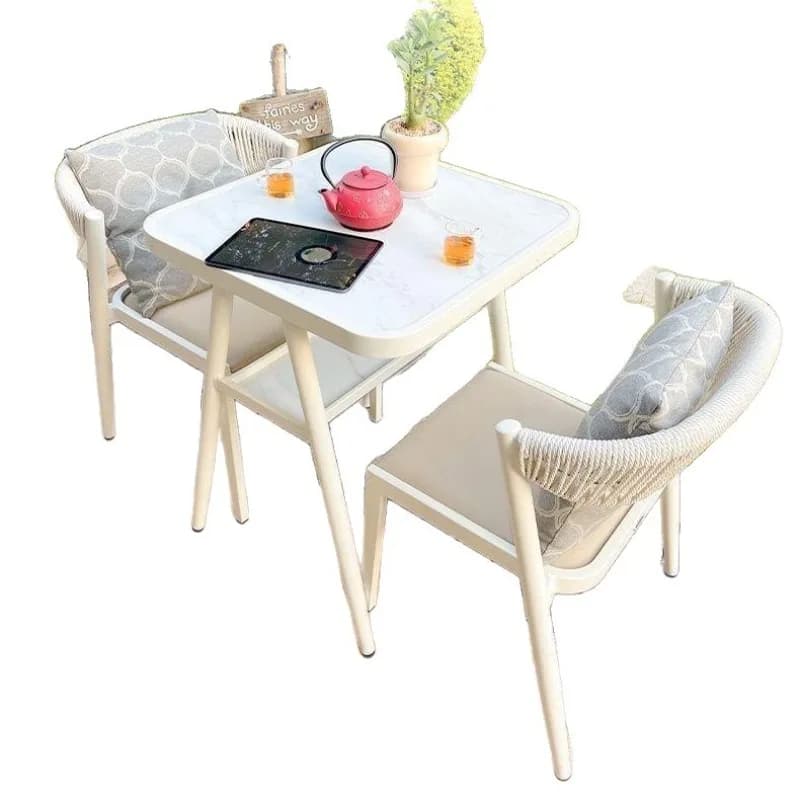 Small apartment table and chair set Balcony three-piece set c