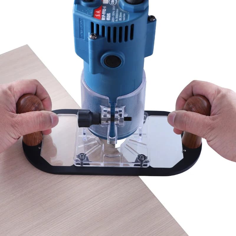 Router Table Insert Plate Transparent Acrylic Shield Solid Wood Handle Router Trimmer Accessory Woodworking Carving Milling