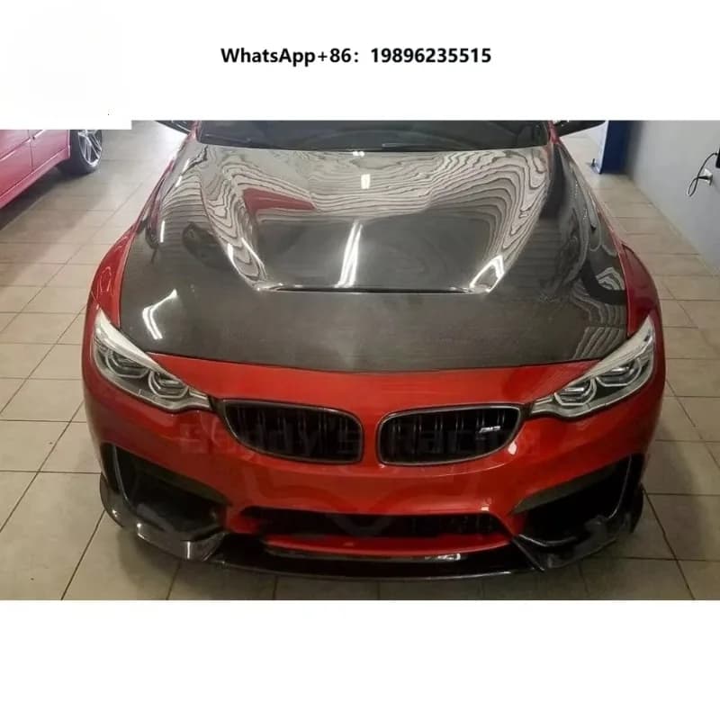 Doubled Sided Dry Carbon Fiber Front Hood Bonnet Fit for M3 M4 F80 F82 F83 GTS Style Engine Cover Car Tuning High Quality