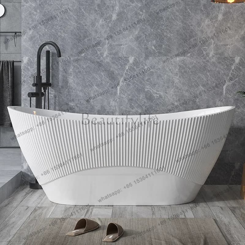 Acrylic integrated wave pattern hotel bed and breakfast independent family bathtub