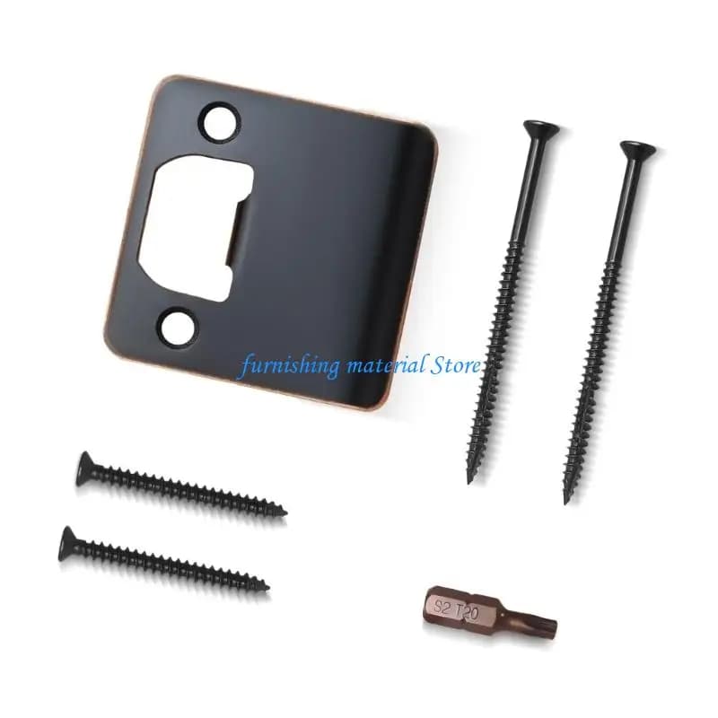 Y5GD Stainless Steel Door Strikes Plate Replacement Lock Tongue Buckle Plate Latches Security Reinforcement Repair Plate