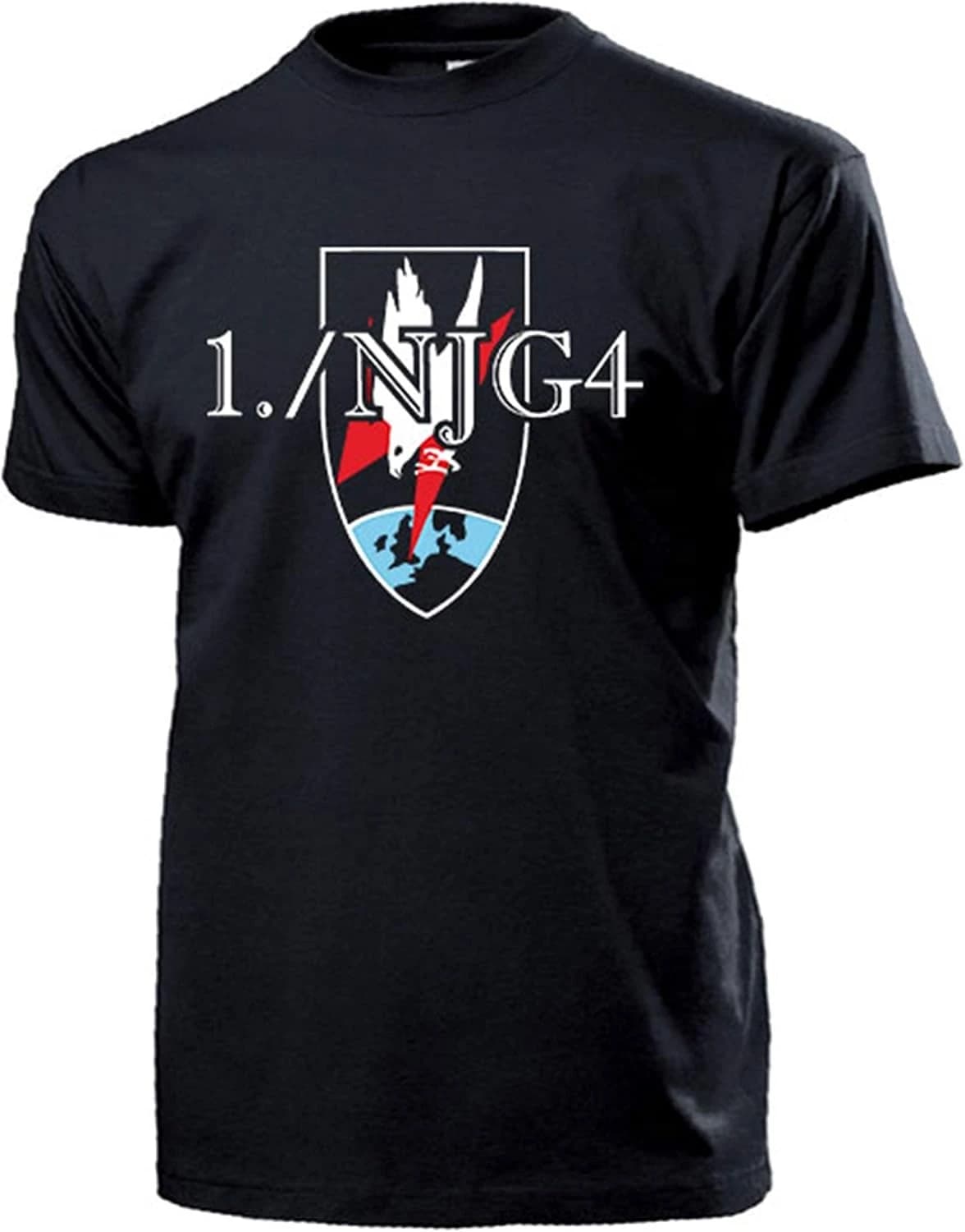 The first night shooting squadron 4 air force WH line badge -100% cotton summer O-neck short-sleeved printed T-shirt.
