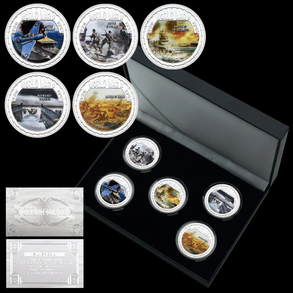 5pcs Battle of Midway Island commemorative coin SIR WINSTON LEONARD SPENCER-CHURCHILLMetal Craft Challenge Coin Collectible Gift