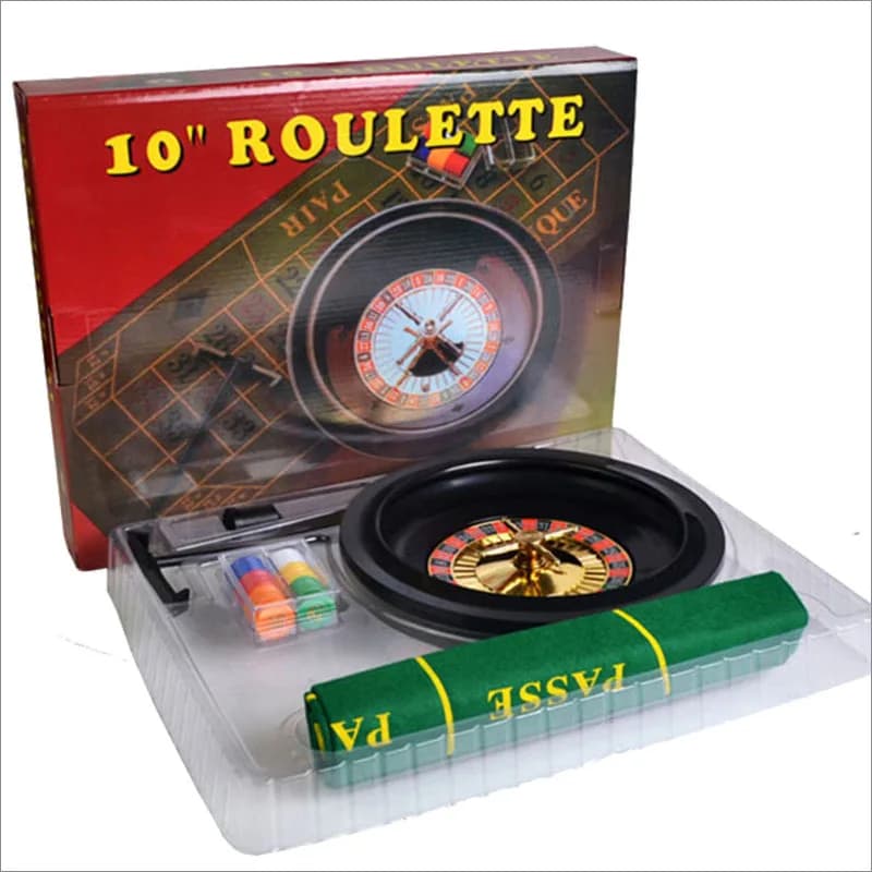 Roulette set game 10 inch 25cm with tablecloth chips bead roulette
