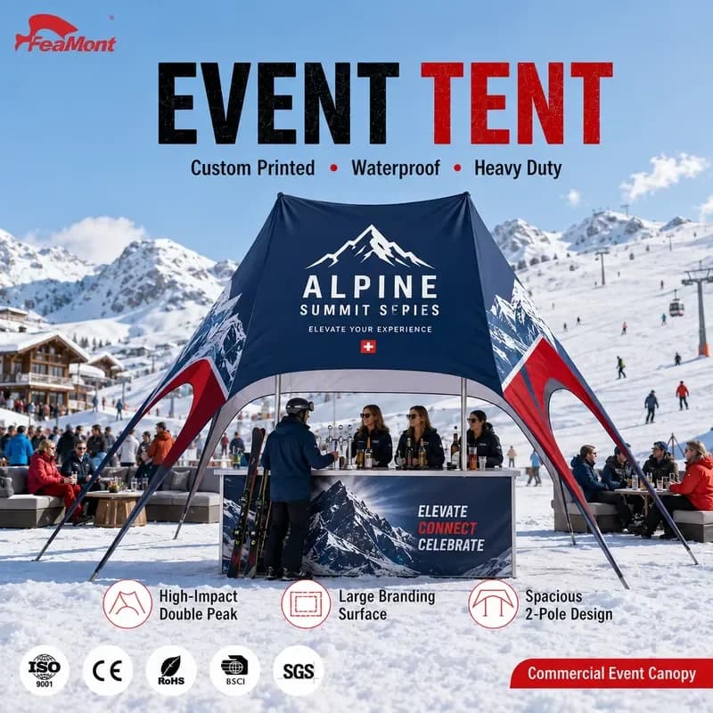 FEAMONT High Strength Star Tent UV Protected Shade Marquee for Norway Skiing Event Winter Sports Outdoor Promotional Canopy