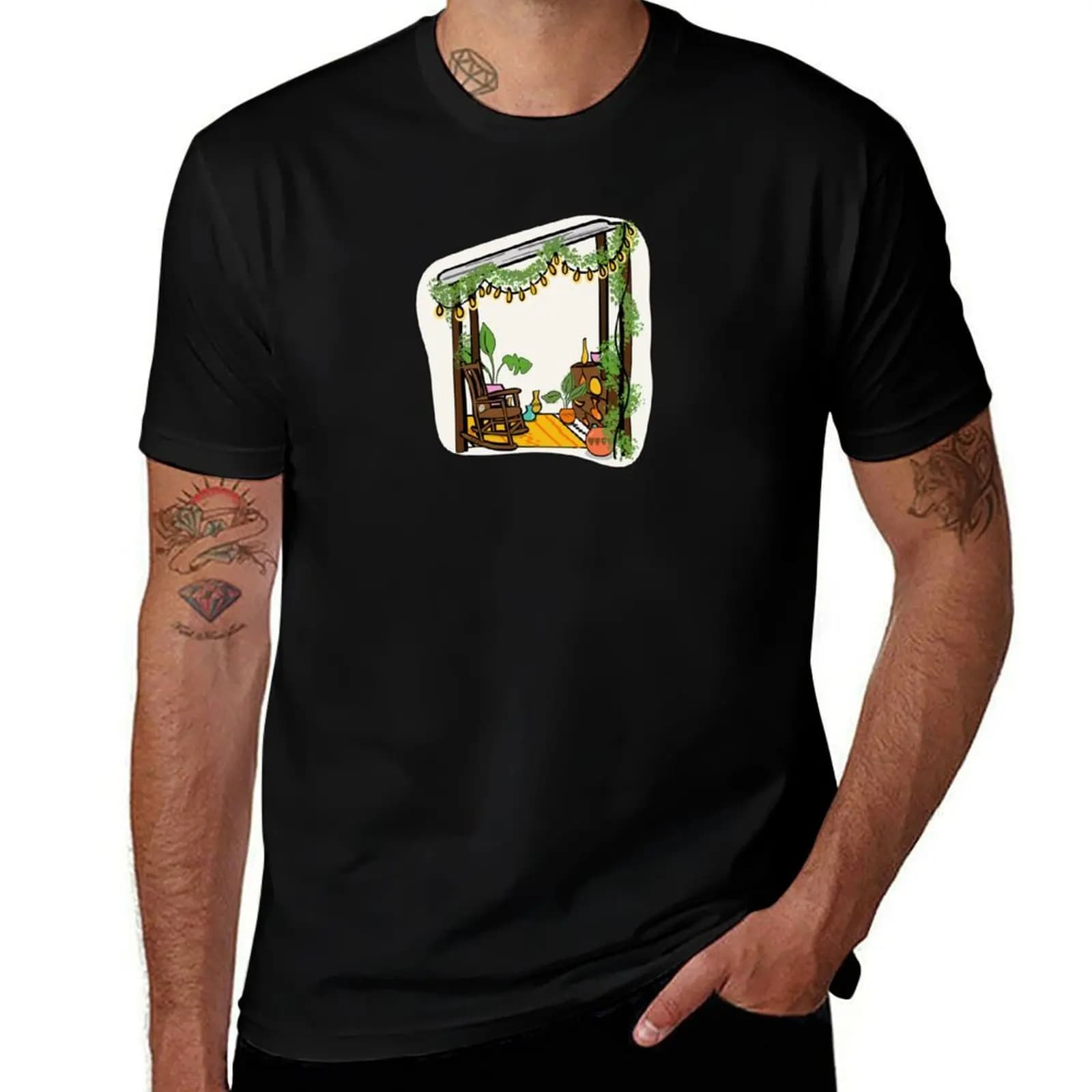 Cute Pottery Shed in the Garden- Aunt P T-Shirt Plus Size Basic Cotton T-Shirt