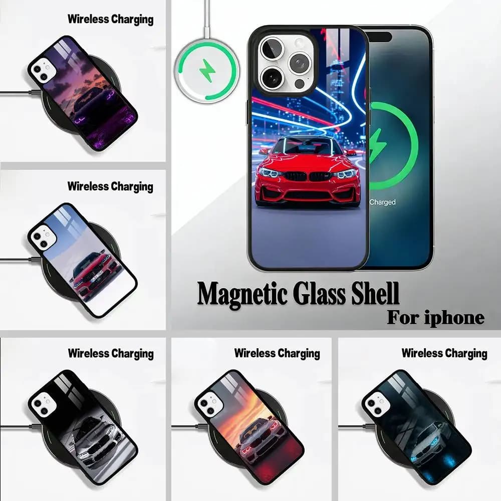 Car-B-W-5 Series-M5 For IPhone17 16 15 14 13 12 11 Plus Pro Max Plus Wireless Charger Phone Case