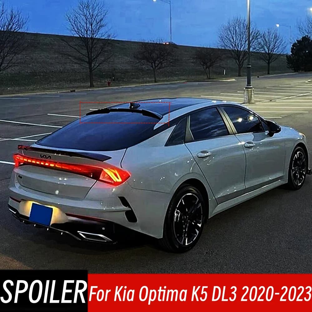For 2020-2023 Kia Optima K5 DL3 Rear Window Roof  ABS Plastic Spoiler Wings Car Black Carbon Exterior Tuning Accessories Part