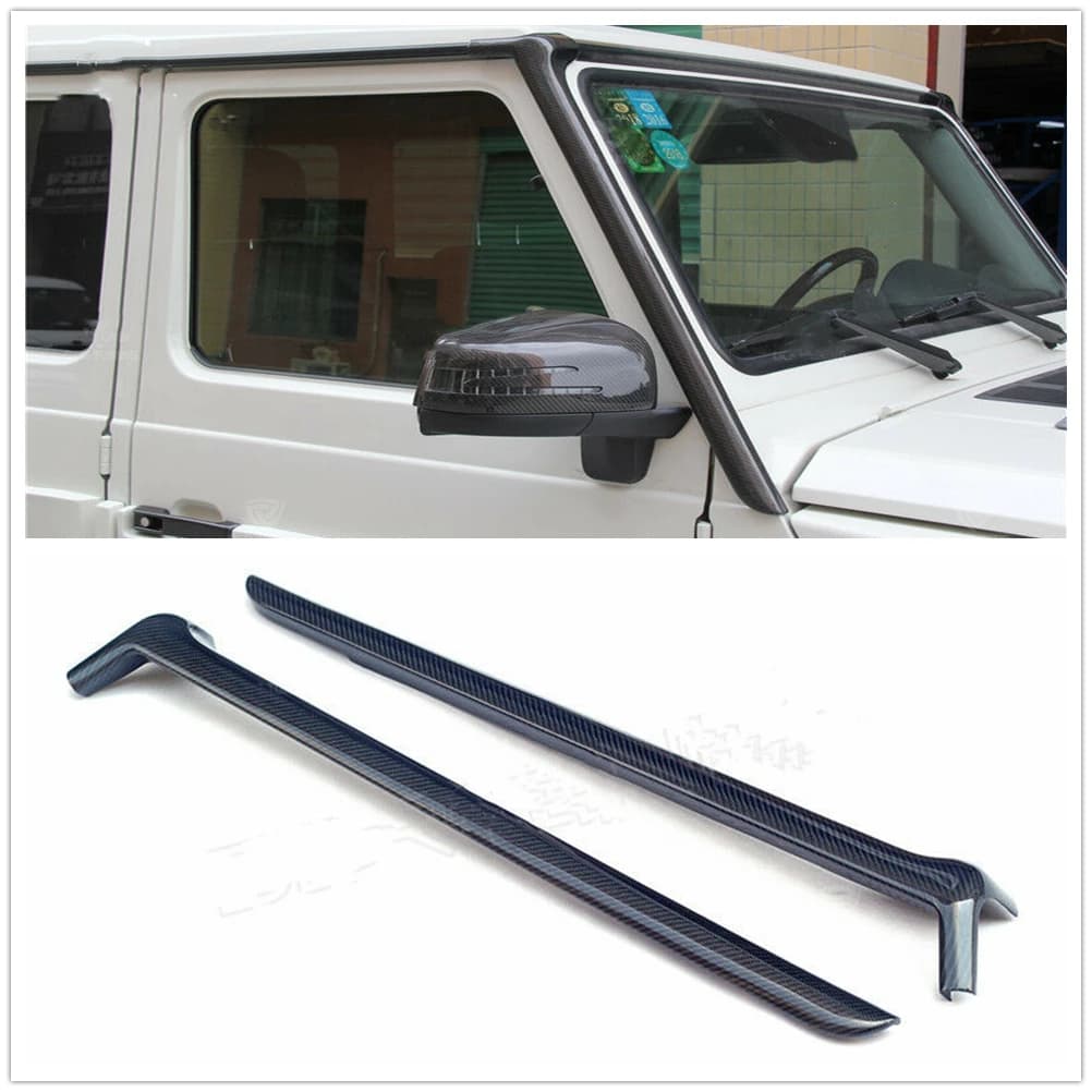 For Mercedes Benz G Class W463 G63 G500 G550 Window A Pillar Cover Trim Carbon Fiber Front Windshield Weatherstrip Seal Post