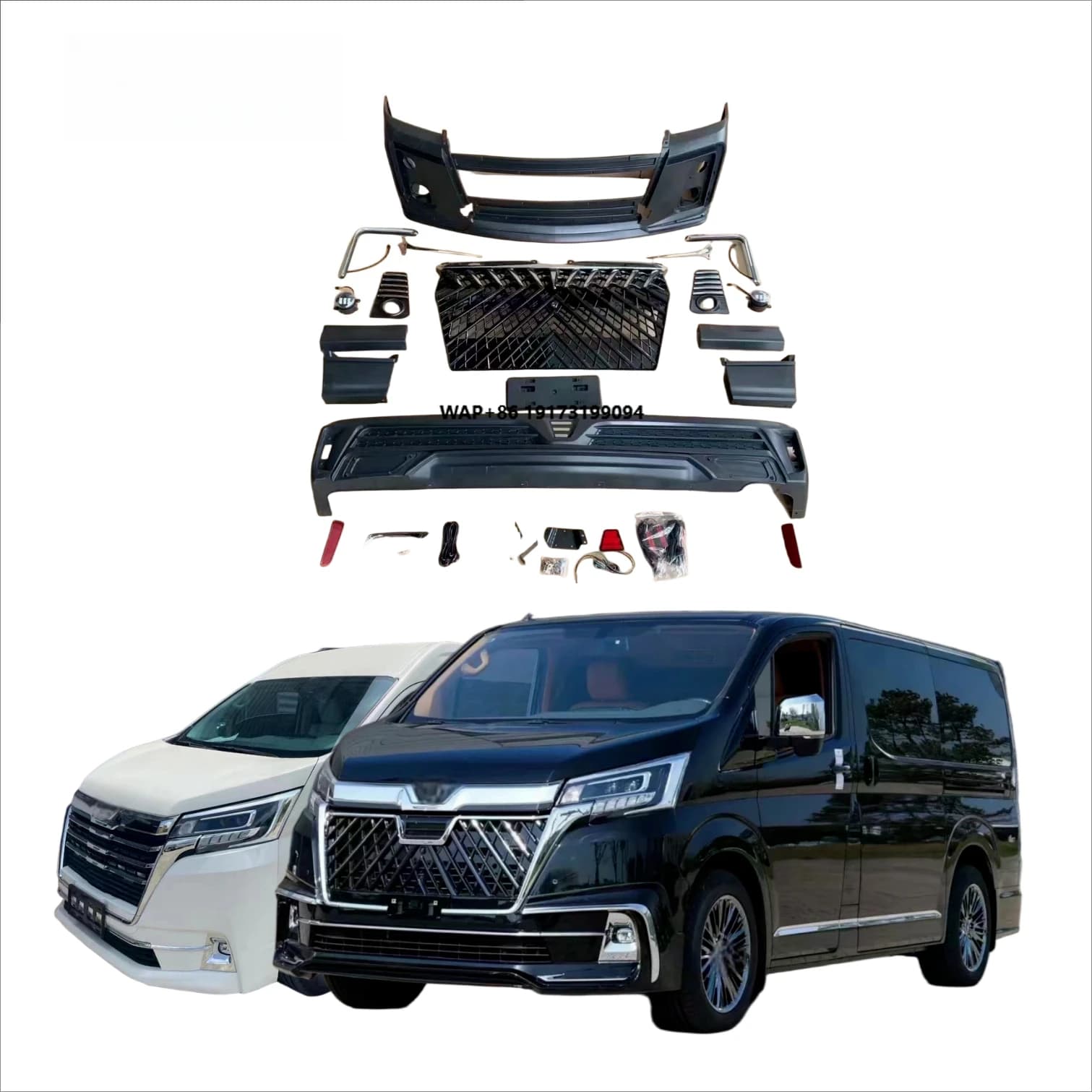 2025 New Arrival Toyo-ta Hiace 2019-2022 Car Bumpers Upgrade Wald Grille Style Diffuser for Super Granace Premium