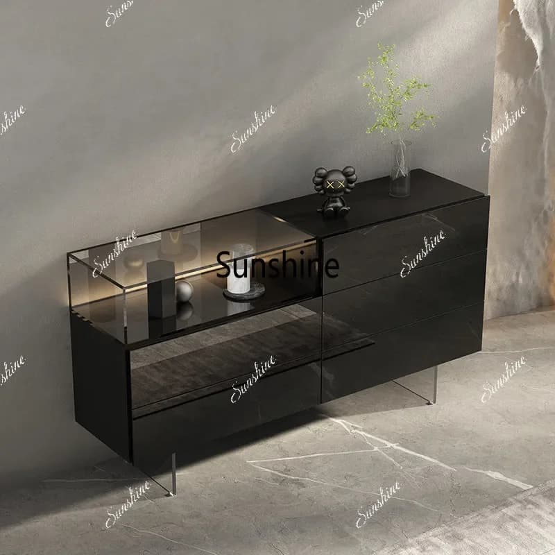 Light luxury six-chest cabinet solid wood porch drawer cabinet living room suspended against the wall dining side cabinetTJ
