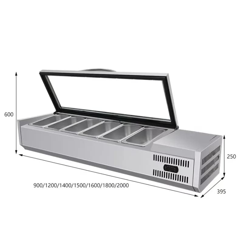 LMM glass cover fresh-keeping display cabinet refrigerator pizza commercial desktop refrigerated pizza table