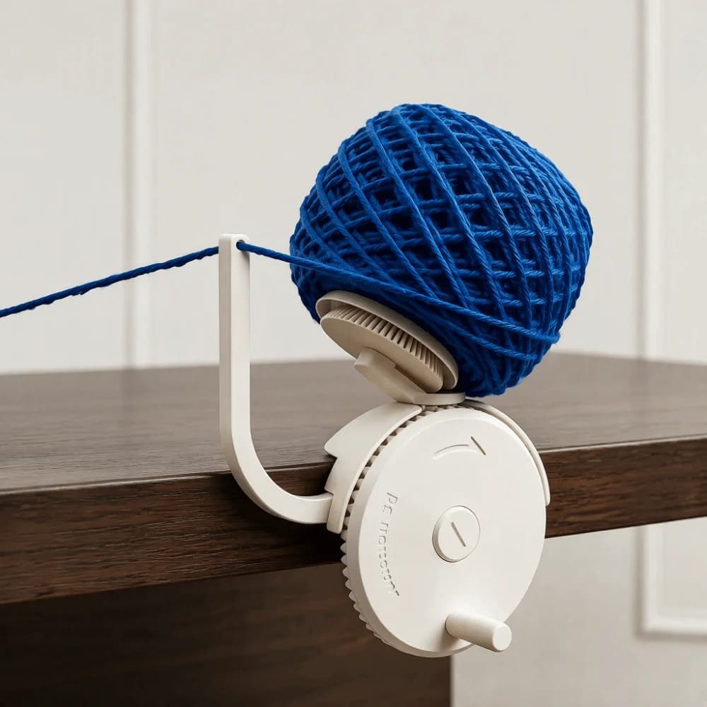3D Print Yarn Ball Winder Sturdy ABS Efficiently Yarn Cake Winder Desktop Clamp Easy-To-Install Hand Operated Yarn Winder