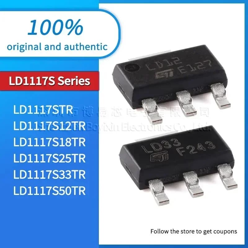 5pcs/batch LD1117S12TR LD1117S18TR LD1117S25TR LD1117S33TR LD1117S50TR LD1117STR Black PC shell