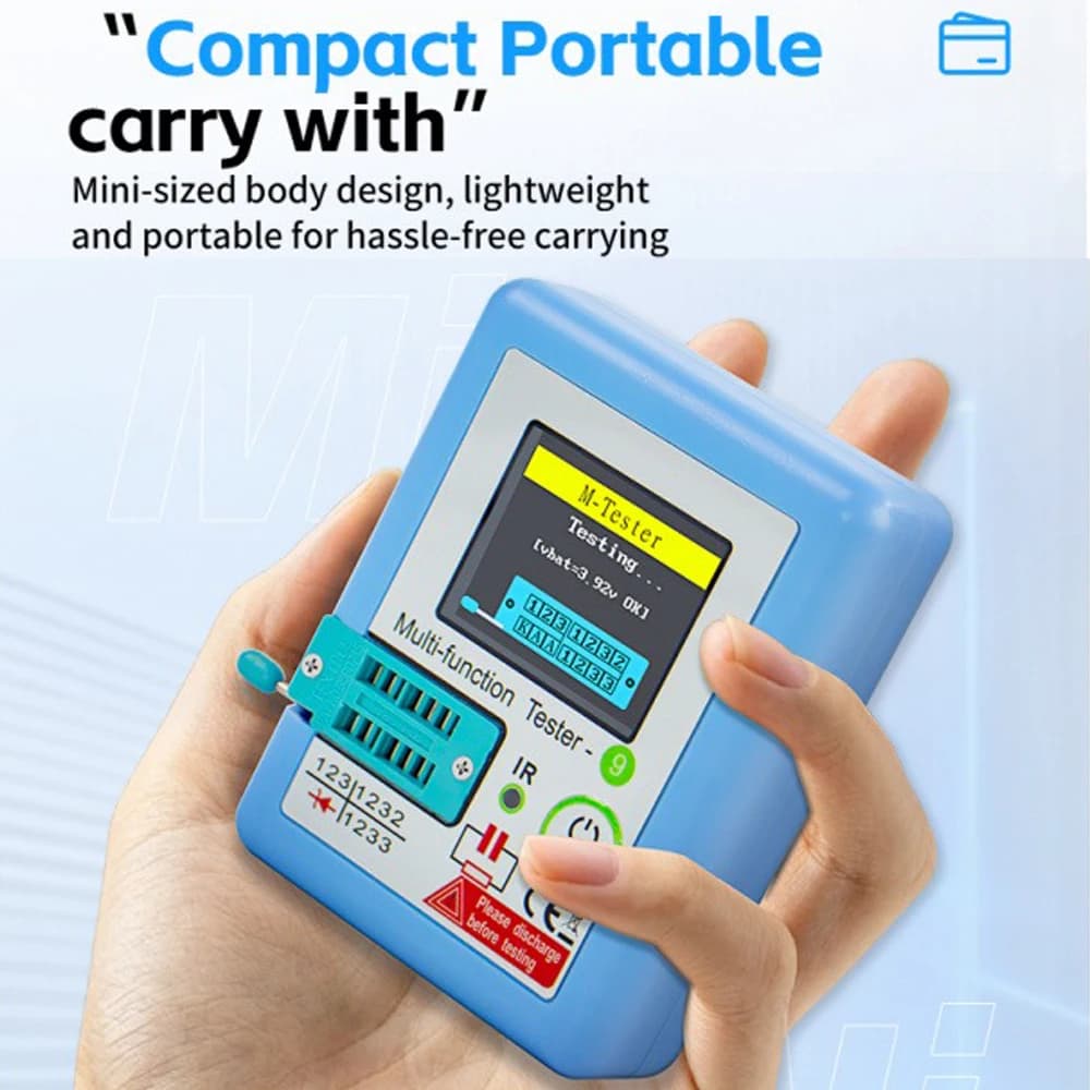 Multi-Function Transistor Tester 1.8" TFT Color Screen LCR Meter Diode MOSFET Thyristor Capacitor Inductor IR Remote Decode Tool