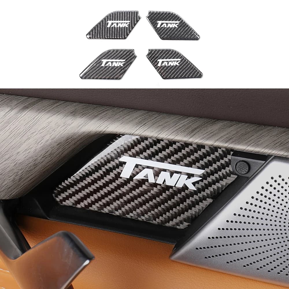 4 PcsFor GWM Tank 500 Hi4-T Hi4-Z Internal Door Bowl Sticker Handle  Scratch Resistant Patch Carbon Fiber Decorative Sticker