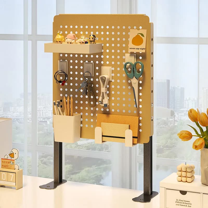Study table hole board wrought iron desk dormitory can be vertical non-punching table rack storage display rack baffle