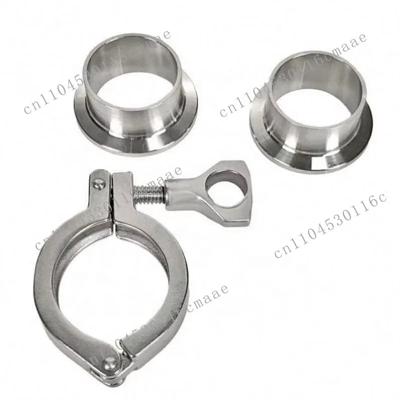 Stainless steel 304/316 polished three-clamp water tank accessories, pipe accessories can be customized