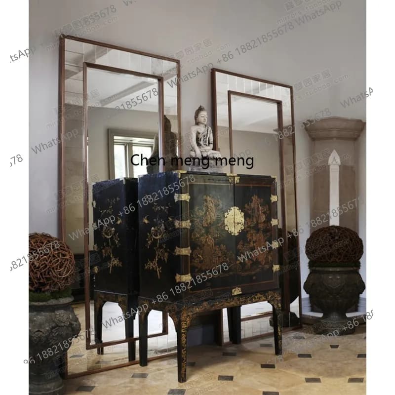 Fashion Simple Full Body Floor Dressing Mirror Fitting Dressing Entrance Decorative Mirror Neoclassical M1394