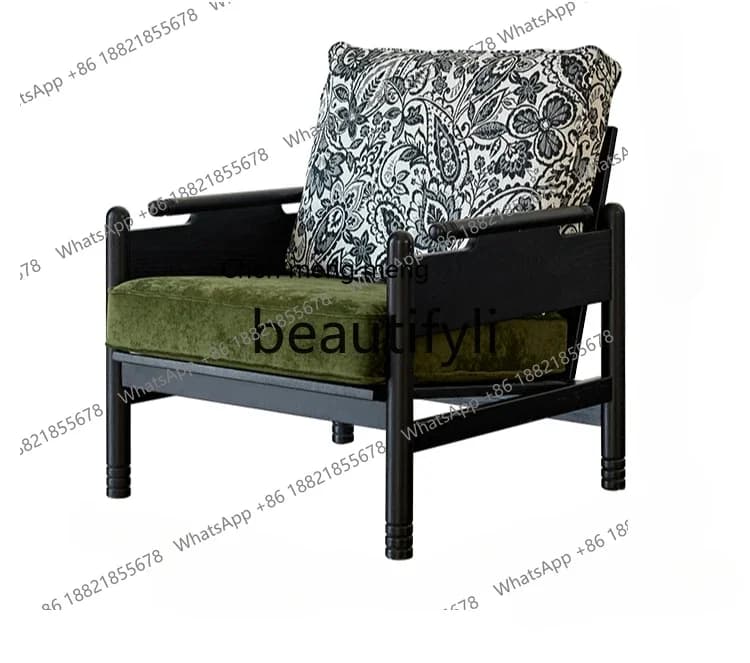 N178 G  French retro solid wood sofa chair, antique sinle sofa chair desiner in the livin room