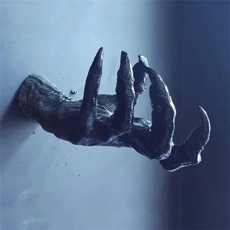 1/3/5 pcs Gothic Witch Hand Wall Hooks Resin Creepy Hand Sculpture Key Bag Hanger Candle Holder Halloween Home Decor