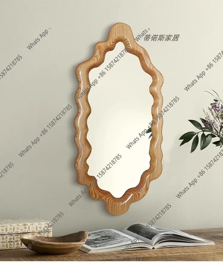 P French Mirror Wall-mounted Decorative Mirror Restaurant Irregular Entrance Art Mirror American Designer