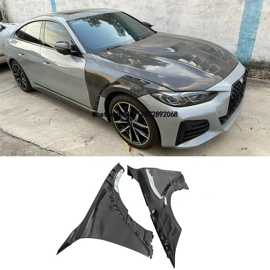 High Quality Carbon Fiber L Style Front Fender for  4 Series G26 425i Front Bumper Side Fender Air Vent Mudguards Car Bodykit