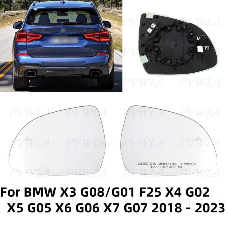 Side Mirror For BMW X3 G08/G01 F25 X4 G02 X5 G05 X6 G06 X7 G07 2018 2019 2020 2021-2023 Heated Blind Spot Rearview Mirror Glass