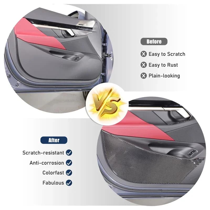 For BMW 5 Series G60 2024+ Soft Carbon Fiber Material Car Front Door Anti-Kick Panel Sticker Interior Modification Accessories