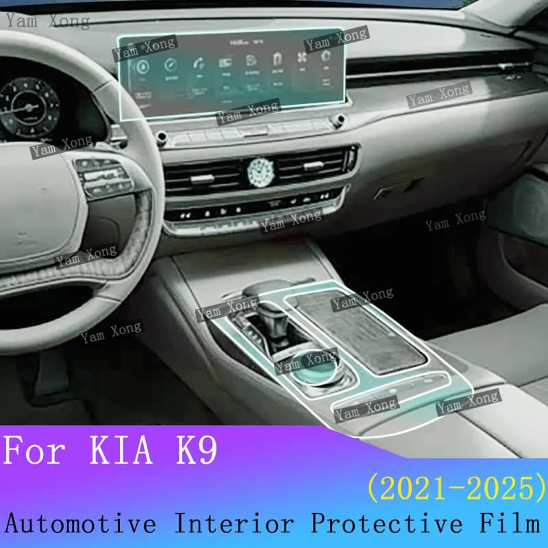 For Kia K9 2021-2025 Car Interior Film Suit Navigation Screen Protection Sticker Gear Panel TPU Transparent Anti-scratch Films