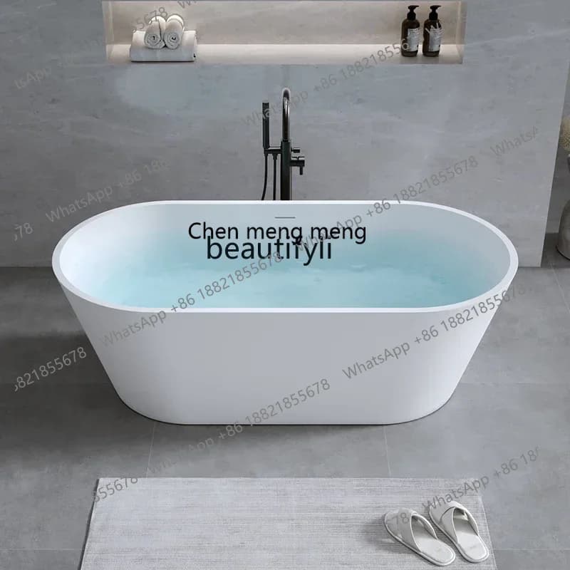 Q178 CC  Artificial stone bathtub Household freestanding integrated hotel matte Qimei stone double bathtub