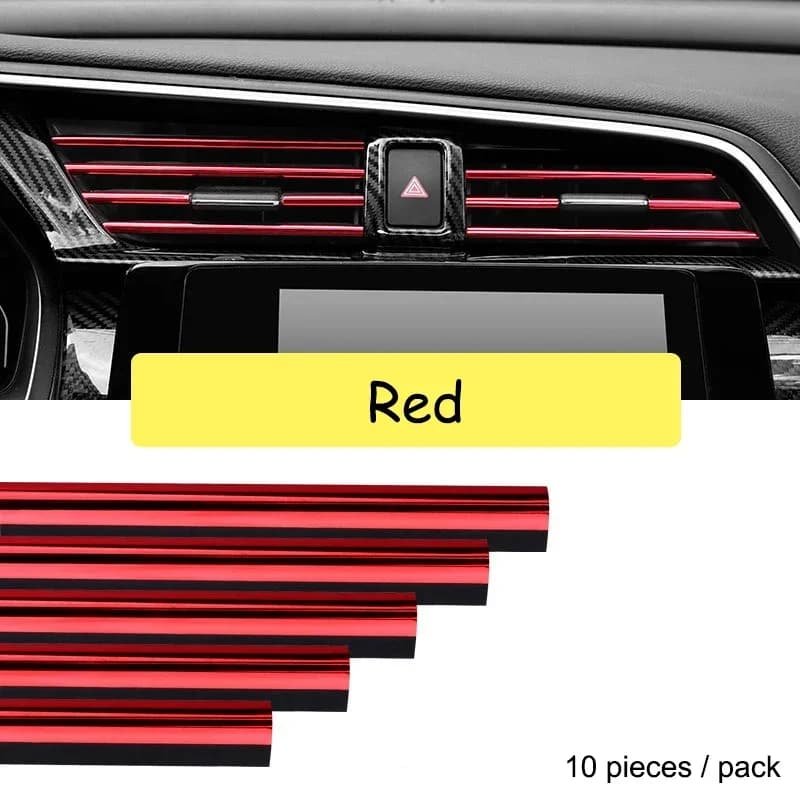 10PCS U-Shaped Car AC Vent Trim, Decorative Edge Protector Strip, Auto Door Corner Guard, Universal Fit for Most Vehicles