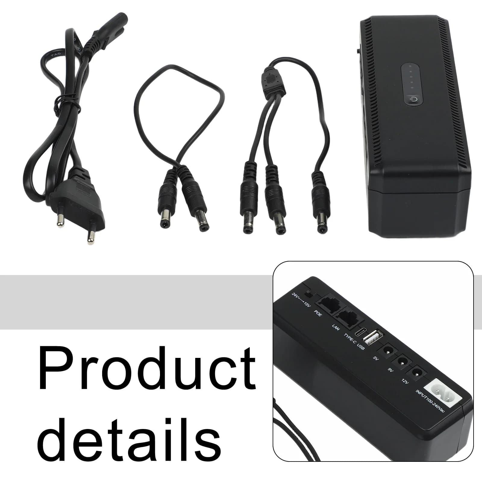 1set Uninterruptible Power Supply AC 100-240V Input 50-60Hz For DC UPS Backup Battery 8800MAH Circuit Protection Spare Parts