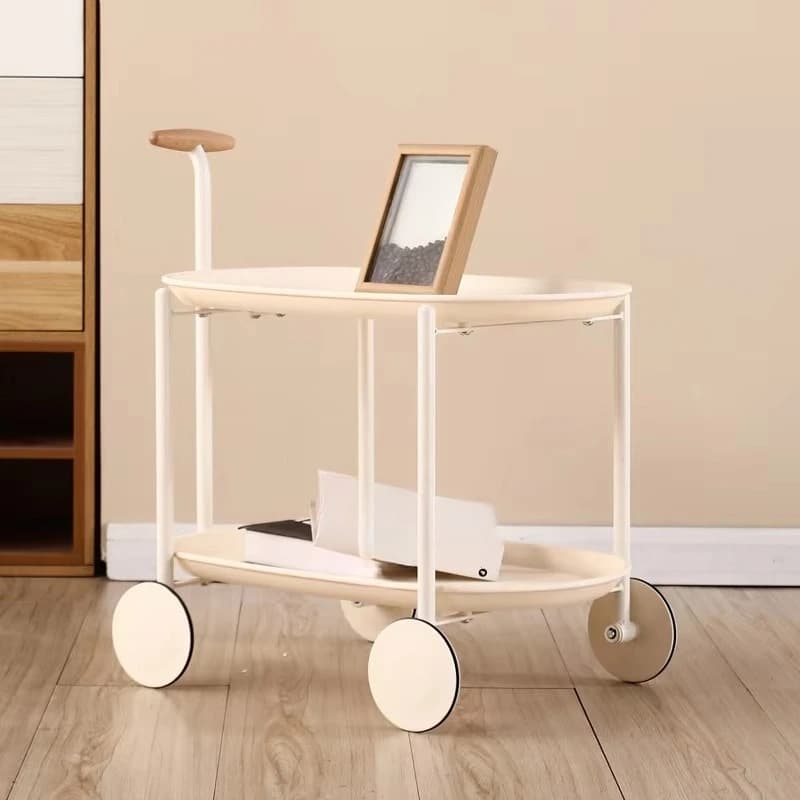 Functional double-layer movable open storage rack, multi-functional storage home and daily use cart
