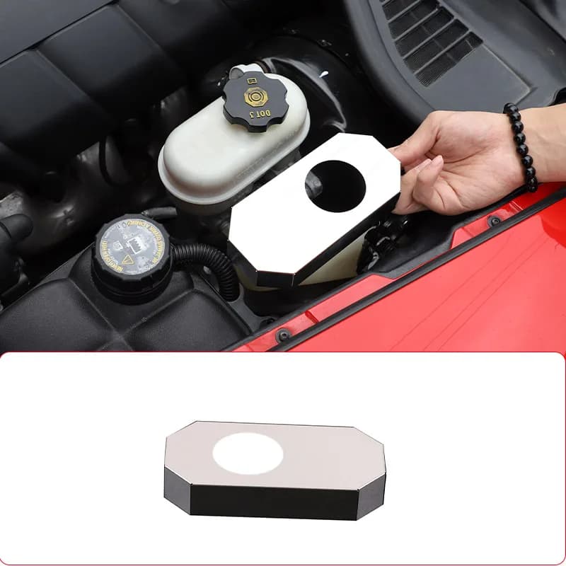 For Chevrolet Corvette C6 2005-2013 Stainless Steel Engine Cabin Brake Oil Can Bezel Cover Decorative Accessories