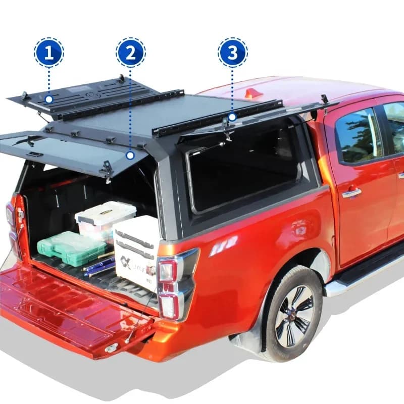 KQX High Quality Heavy Duty Steel Dual Cab 4x4 Pickup Truck Topper Hardtop Canopy For F150 Ranger L200 Triton Navara NP300