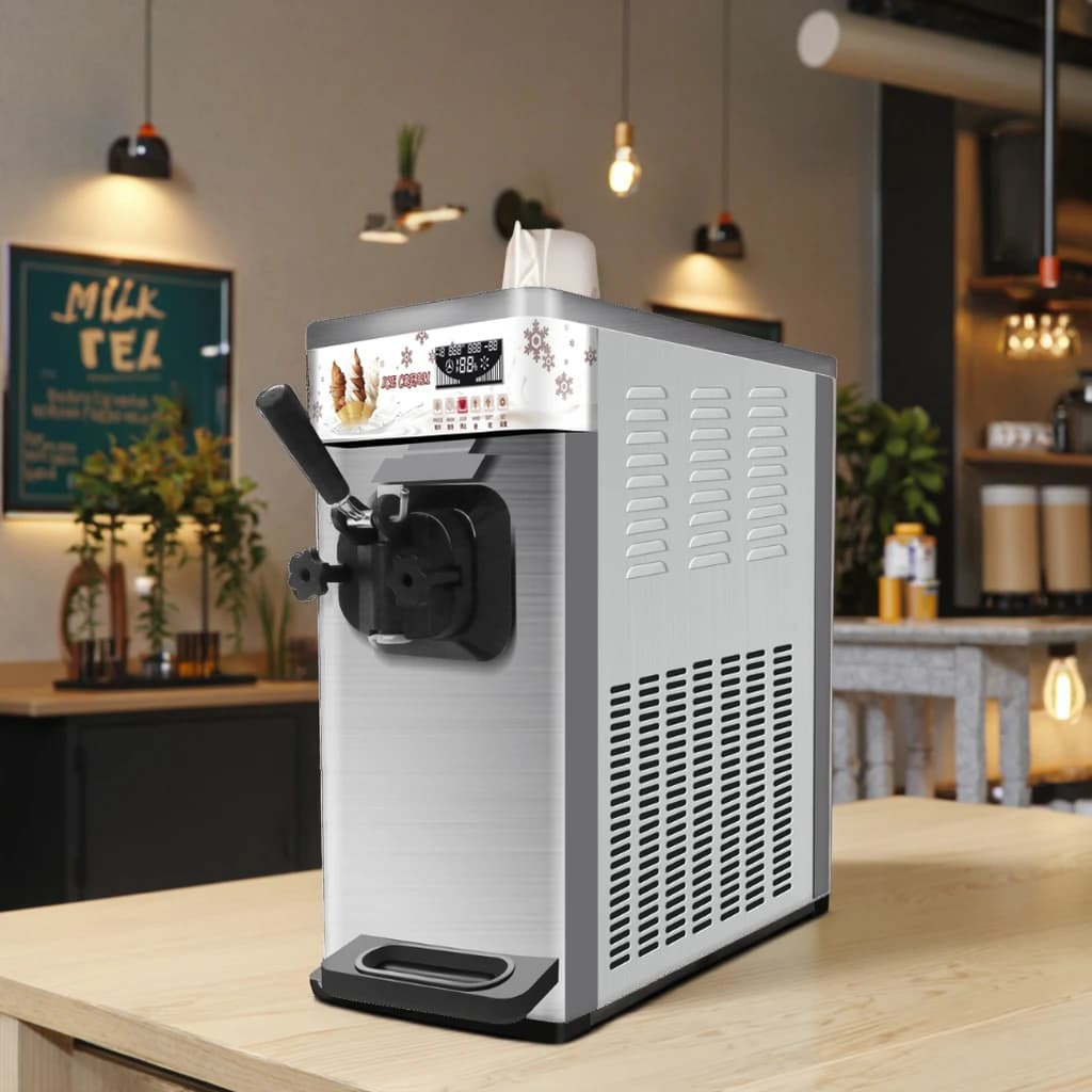 1600W Commercial Table Top Automatic Single Flavor Ice Cream Maker Yogurt Ice Cream Machine