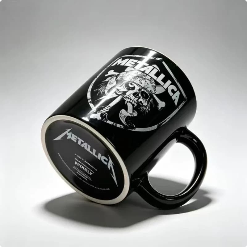 Metallica Band Skull Pattern Black Ceramic Mug Rock Music Fan Merch Coffee Tea Cup Home Office Daily Cup
