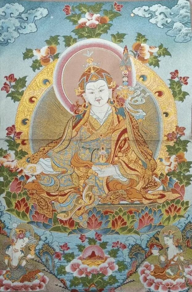 36" Tibetan Cloth Silk Buddhism Padmasambhava Tangka Thangka Mural