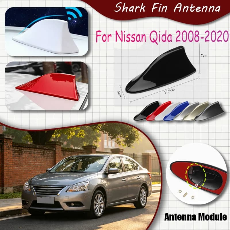 For Nissan Qida 2008-2020 Shark Fin Antenna, FM Signal Booster, Waterproof Radio Antenna, FM/AM Super Aerials