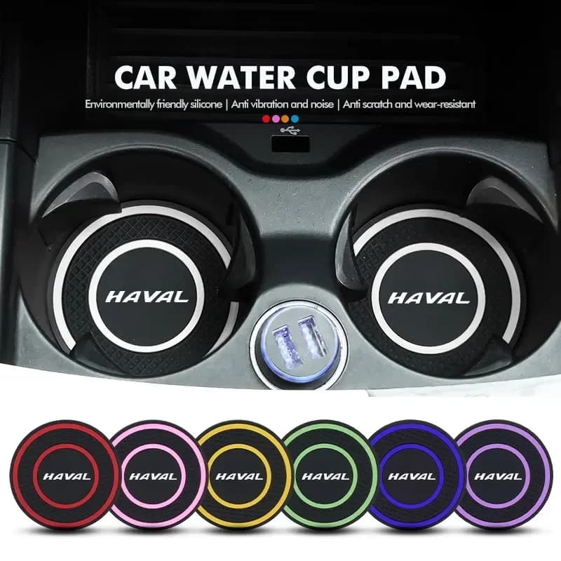 Car Cup Coaster Cup Holder Insert Drink Mat Silicone Auto Interior Accessories For Haval Jolion H6 M6 Dargo Raptor F7 H7 H9