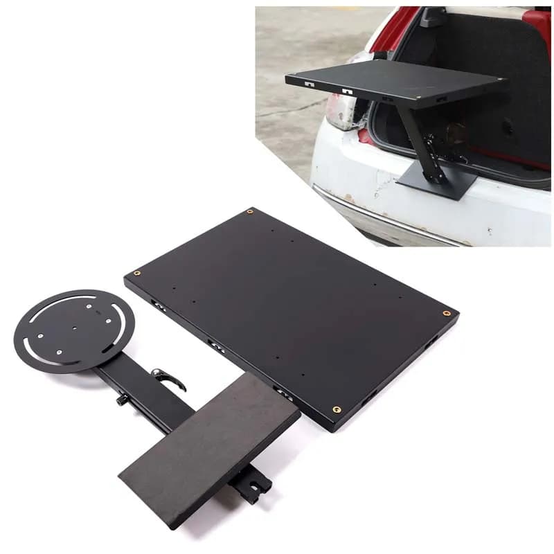 1piece set carbon steel black For Fiat 500 2009-2015 car tailgate lock extension small table plate Car modification accessories