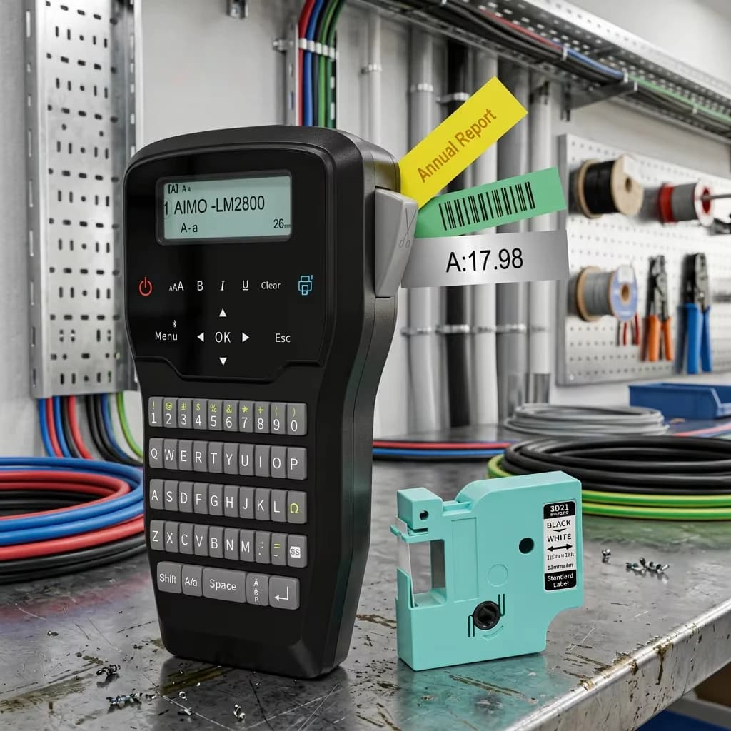 LM2800 Industrial Labeling Machine, Portable Keyboard Labeling Machine for Cable and Wire Marking, Portable Tools