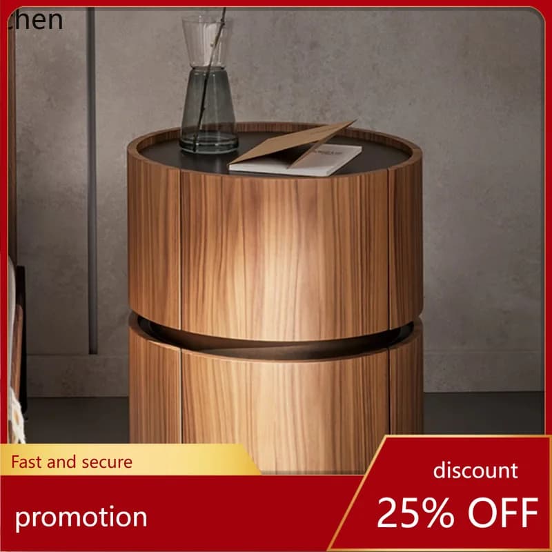 HT modern simple light luxury high-end solid wood bedside table replacement creative side few