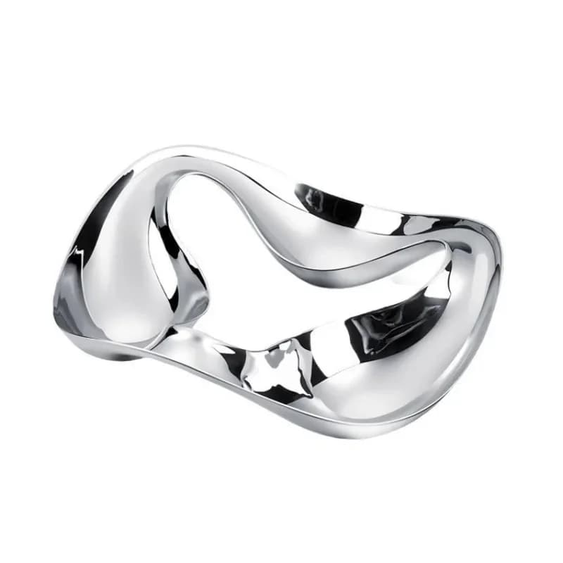 Stainless steel 3-head bowl nut snack plate home living room dining table coffee table creative ornament storage plate