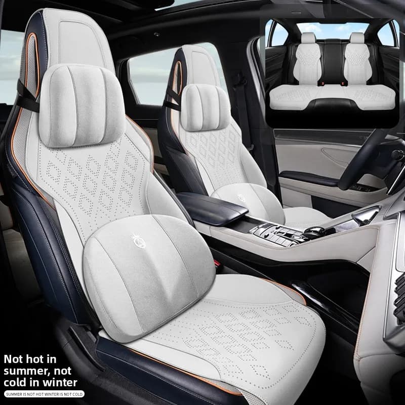 Breathable Soft Half Wrap Suede Car Seat Saddle Cushion Universal All Season Dirt Wear Resistant For Car Sedan SUV Custom