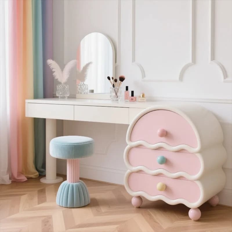 Drawer Storage Vanity Table French Aesthetic Modern Luxury Dressing Table Makeup Organizer Wooden Mesa De Maquillaje Furniture