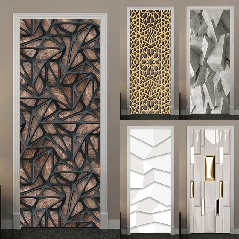 Door Stickers Decoration Self-adhesive Doors Home For Interior Wallpaper Bedroom Vinyl Bathroom Decorative On Whole